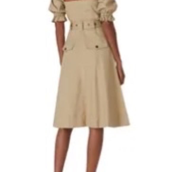 Marissa Webb Rent the Runway Puff sleeve canvas dress khaki sz2 $332 - Picture 3 of 5